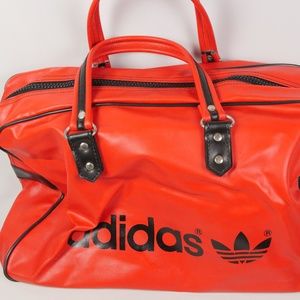 Vintage 70s Adidas Originals Leather Weekender Bag